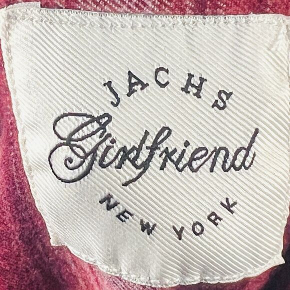 Jachs Girlfriend Shirt Womens Medium Red Flannel Button Up Outdoors Cabin - Picture 10 of 14